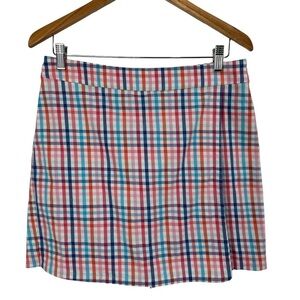 Talbots Multi Colored Gingham Plaid Skort Shorts Sz 6